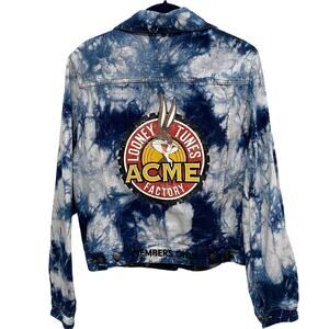 LOONEY TUNES Acme Factory Denim Jacket by Members Only Bugs Bunny Tweety Bird